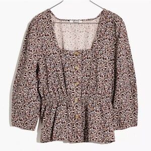 Madewell Floral Corduroy Blouse
